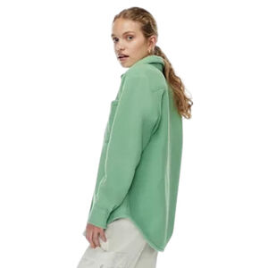 Tna Cozy Fleece Oversized Boyfriend Sweatfleece Shirt Women's M Kiwanis Green